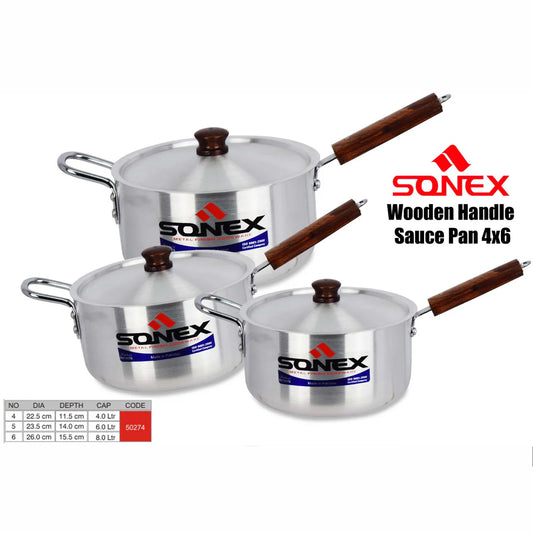 SAUCE POT WOODEN HANDLE SET 1/3